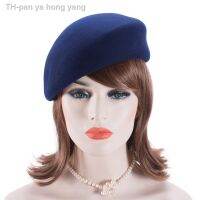 pan ya hong yang ผู้หญิงดูวินเทจ ขนสัตว์ Felt Tilt ฤดูหนาว Beret หมวก Fascinator จานรองเอียงหมวกอย่างเป็นทางการ Dressy A468