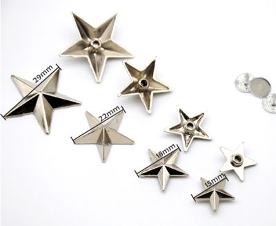 DIY 120setslot zinc alloy metal rivets star jeans button rivets with alum nail 221815mm silver nickle ZD-018 free shipping