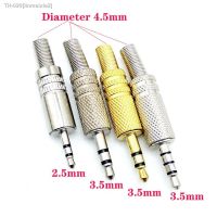 ✣℗ 5Pcs/lot Metal 3.5 mm Audio Plug male Connector with Spring Tail 2.5mm 3 Pole 3.5mm 4pole Headphone Jack Plug Solder Connector