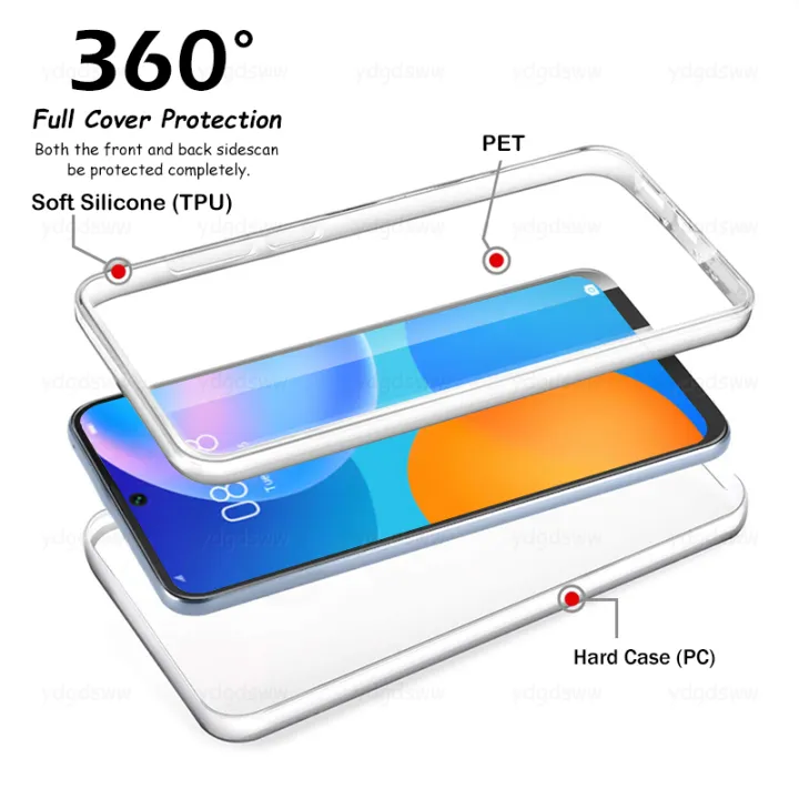 360 Full Back Clear Phone Case For Huawei Y7a Cover Transparent Casing ...