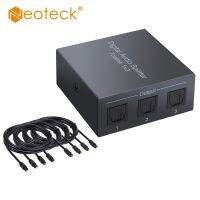 Neoteck 1X3 Toslink Spdif Optik Digital Audio Splitter Satu Input 3 Output Mendukung LPCM 2.0 DTS AC3 dengan kabel Optik