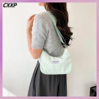 CXXP ไนลอนทำจากไนลอน กระเป๋าสะพายข้างความจุขนาดใหญ่ สีทึบทึบ ซิปมีซิป กระเป๋าแฟชั่นใต้วงแขน ง่ายๆ นุ่มนุ่มๆ กระเป๋าสะพายไหล่ข้างเดียว สำหรับผู้หญิง