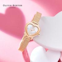 (($Most Popular $) OliviaBurton นาฬิกาข้อมือควอตซ์แฟชั่น หน้าปัดรูปหัวใจ สําหรับผู้หญิง