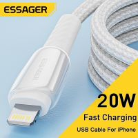 ESSAGER PD 20W USB C สายสำหรับ iPhone 14 13 12 Pro Max สายชาร์จสำหรับชาร์จเร็ว2.4A สายสำหรับ iPhone iPhone 6 7 8Plus iPad สายข้อมูล