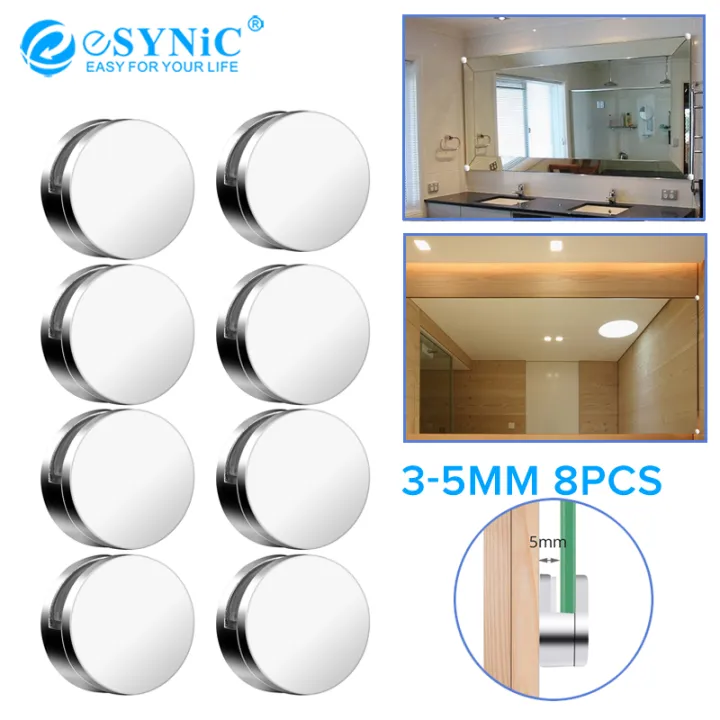 Esynic 8pcs Mirror Clip Clamp Set Zinc Alloy Glass Bathroom Holder And Hanging Kit Wall Bracket Round Clips With S Lazada Ph Esynic 8pcs Mirror Clip Clamp, Wall Mirror Clips Kit
