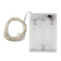 ขายบ้าที่มีประสิทธิภาพสูง10M 100 LED 3AAแบตเตอรี่สายเงินโคมสายไฟประดับ
