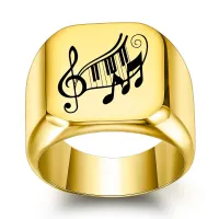 【YF】 Punk Music Symbols Men Gothic Gold Color Luxury Jewelry