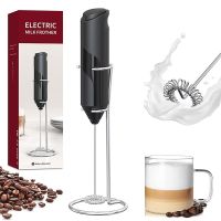 TEXElectric Milk Frother Egg Whisk Beater Battery Powered Handheld Foam Maker with Stand for Kitchen Milk Coffee Egg Stirring Tools