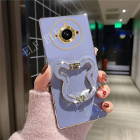 พร้อมเคสมือจับสำหรับโทรศัพท์มือถือหูหมีน่ารักสำหรับ Realme11ซิลิโคนที่อินเทรนด์เคสทีพียูนิ่ม Realme 11 / Realme 11 Pro / Realme 11 Pro + / Realme 10T 5G ฝาหลังแบบบางกันกระแทก Realme 11 Pro Plus 2023