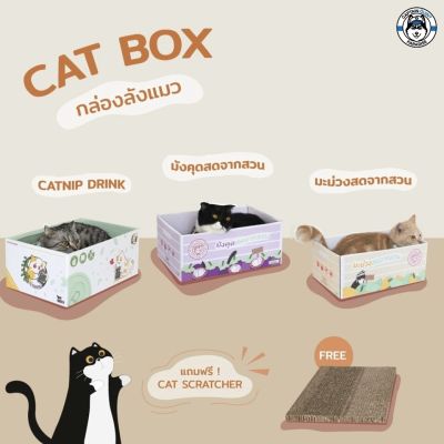 KAFBO Cat box - กล่องลังแมว บ้านแมว ที่ลับเล็บแมว ที่ฝนเล็บแมว มี 3 ลายให้เลือก