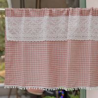 【YD】 Colorful Short Curtains Rustic Soft and Curtain Bedroom Room Half 커튼