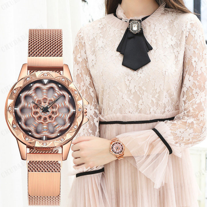 chudadan-นาฬิกาควอทซ์-นาฬิกาผู้หญิงที่ไม่ใช่กลไก-นาฬิกาแม่เหล็ก-นาฬิกาหมุนของผู้หญิง