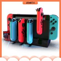 COVETX อุปกรณ์เสริม ที่วางแป้นเกม 4พอร์ต สำหรับ NS joycons แท่นชาร์จ สำหรับ Nintendo SWITCH แท่นชาร์จคอนโทรลเลอร์