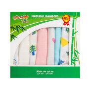 Hộp 8 khăn sữa sợi tre cho bé hiệu KACHOOBABY mềm mại thấm hút