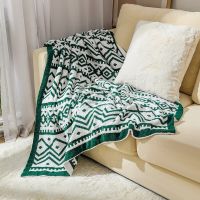 Bohemian Geometric Pattern Blanket Throw Sofa Cover Knitted Blanket Air Conditioning Quilt Soft Bedspread Hotel Bed End Towel Warm Shawl Office Nap Blanket