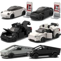 MOC Technical Teslaed Model X 3 S Cybertruck New Energy Car Building Blocks City Electric Vehicle Bricks Toys Gifts For Kids Boy Building Sets