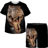 Dinosaur Printed Children Clothing Sets Baby Boy Clothes Girls Short Sleeve T shirt Shorts 2pcs Summer Suits