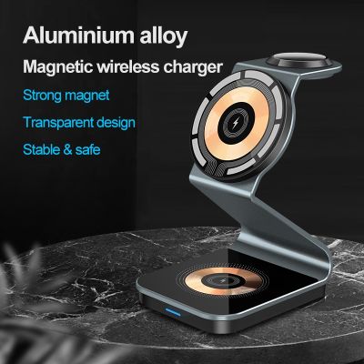 ❡❈ 3-in-1 Magnetic Wireless Charger for Magsafe Apple Watch Dual 15W Fast Wireless Charging for Xiaomi 13 Iphone 14 Pro Max