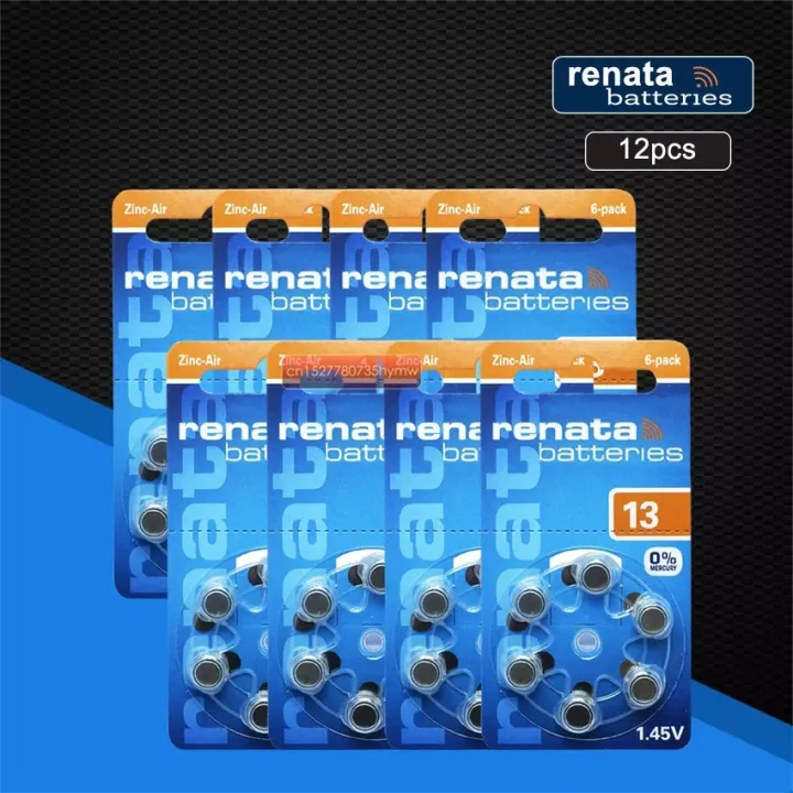 Renata 12pcs/2pack Maratone Plus Size A13 13A ZA13 13 PR48 Zinc Air 1