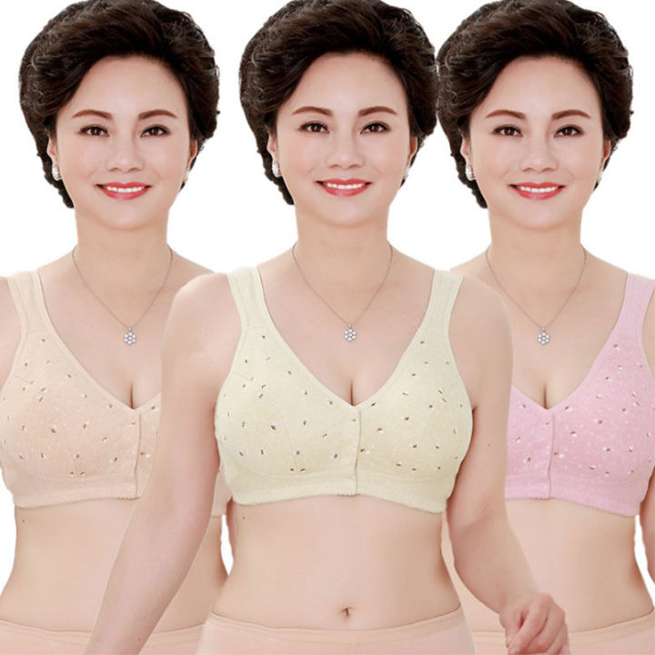 kansmilley-ด้านหน้าชุดชั้นในแบบติดตะขอผู้หญิงดัน-comfort-non-wire-bra-ขนาดพิเศษ