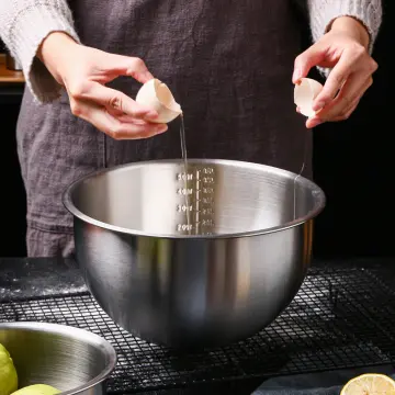 Kitchen Stainless Steel 304 Mixing Bowl Deep Cooking Baking Cake Bread  Salad h