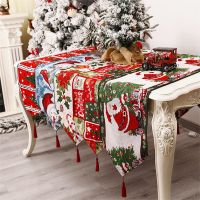 2022 Navidad Christmas Table Runner Santa Snowman Tableware Ornaments Noel Deco Christmas Decoration for Home New Year 2023 Gift