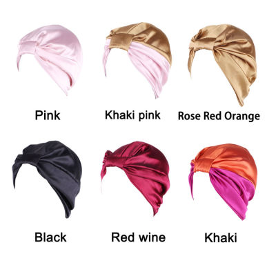 6สีผ้าไหม Bonnet ผู้หญิง Sleep หมวกคลุมอาบน้ำผ้าเช็ดตัวผมแห้ง Quick Elastic ดูแลเส้นผม Bonnet หมวกคลุมศีรษะ