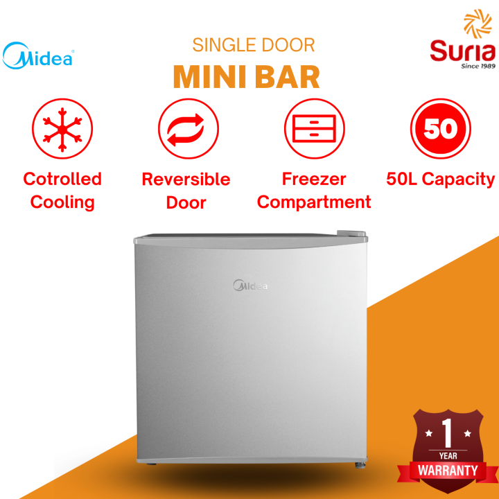 Midea 50L Mini Bar Single Door Refrigerator / Fridge Mini Bar Peti