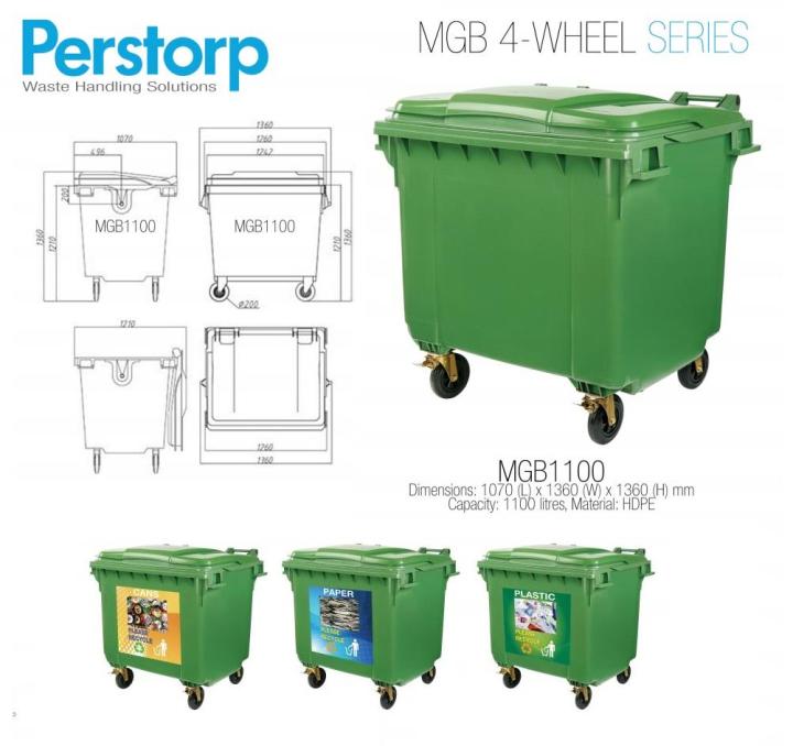 1100 Liter Mobile Garbage Bin