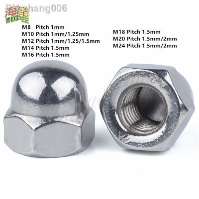 1-2pcs M8 M10 M12 M14 M16 M18 M20 M24 （pitch 1/1.25/1.5/2mm）304 Stainless Steel Fine thread Nuts/Cap Nuts