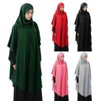 【YF】 Long Hijab For Prayer Muslim Fashion Jersey With Sleeve Clothing Veil Abaya Eid Mubarak Women Ramadan Shirt