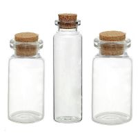 [WDC]℡ 5pcs/set Transparent Glass Bottle / Cork Wishing Drifting Bottles Small Empty Clear Glass Bottle Mini Storage Jar For DIY Craft