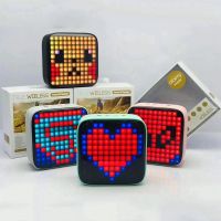 Square LED Creative Bluetooth Speaker Wireless Retro Girl Cute Lantern Gift Mini Pixel Speaker