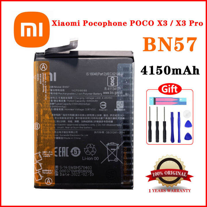 100 Original Xiao mi BN57 5160mAh Phone Battery For Xiaomi Pocophone