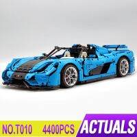 4400ชิ้น MOC สีฟ้า Super Sportscar เข้ากันได้ Choenigseggs บล็อก Buidling ตุ๊กตาของขวัญเกมปริศนาเพื่อการศึกษา