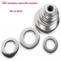 ☾ 10/20/50/100 Pcs 304 Stainless Steel Flat Washer M1.6 M2 M2.5 M3 M3.5 M4 M5 M6 M8 M10 DIN125 Metal Round Screw Washer