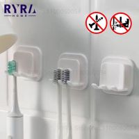 Wall Mounted Toothbrush Holder Punch Free Toiletry Toothbrush Shelving Toothbrush Cup Holder Bathroom Simple Toothbrush Holder