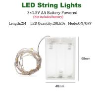 【✔In stock】 wangshenghui ไฟ Led กันน้ำดอกไม้ไฟสาย Led แบบ Diy ไฟแสงอาทิตย์กระพริบสำหรับปาร์ตี้แต่งงานพวงมาลัยนางฟ้าทองแดง