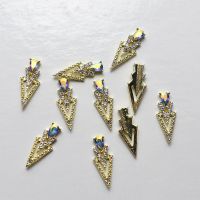 【CW】 10Pcs K Gold Luxury diamond  triangle Decorations Nails Rhinestones Supplies Charms Stone 2020 New Arrival