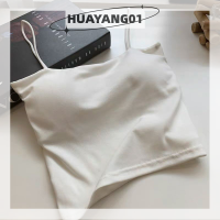 HUAYANG01 [2023 new HOT FASHION] lazlook เสื้อชั้นในสตรีลายทางวินเทจฤดูร้อนเสื้อแขนกุดเสริมหน้าอก