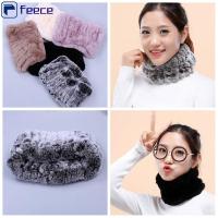 FEECE Handmade Elastic Headband Neck Scarves Head Bands Fur Scarf Rex Rabbit