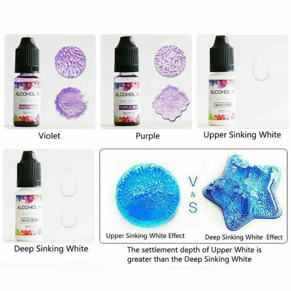 4Pcs/Set White Alcohol Ink Liquid Colorant Dye 3D Ink Diffusion
