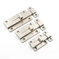 1Pc 2/3/4 Inch Long Silver Stainless Steel Door Latch Sliding Lock Bolt Latch Hasp Staple Gate Safety Lock Door Hardware Locks Metal film resistance