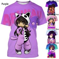 เสื้อยืดผู้ชายแฟชั่นใหม่ Kawaii Aphmau เสื้ออะนิเมะแขนลำลองขาสั้นพิมพ์ลาย3D เสื้อยืดเด็กฤดูร้อน