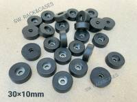 ยางฐานตู้ลำโพง 30x10mm (ราคาต่อแพ็คจำนวน 16 ตัว) ขนาด 30x10mm ยางรองขาตู้ลำโพง ฐานตู้ ตีนตู้ วัสดุยางแข็ง+แหวนเหล็กในตัว แข็งแรงได้มาตรฐาน