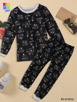 KiddeeCrew ชุดนอนเด็กผู้ชาย พื้นน้ำตาลเข้มลายตุ๊กตาหิมะ  Brown Snowman Pajamas อายุ 1-8 ปี