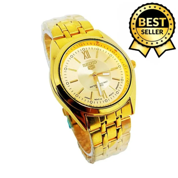 Seiko 5 Analog Quartz All-Gold Stainless Steel Watch for Women(Gold) |  Lazada PH