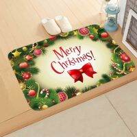 Merry Christmas Entrance Doormat Home Decor Kitchen Hallway Runner Rug Winter Xmas Living Room Carpet Non-slip Doormat Decor