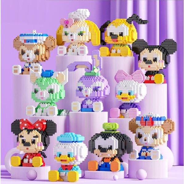 Mini Lego Block DIY Disney Mickey Mouse Character Model Lego Toys for ...