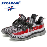 BONA New Summer Chaussure Homme Outdoor Men Running Shoes Mesh Sneakers Man Sport Shoes Walking Shoes Male Comfortable Shoe